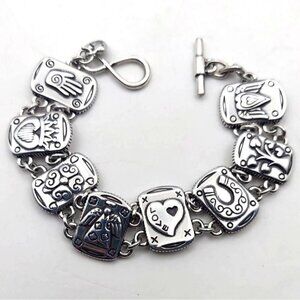 Brighton Tree Of Life Silver Plated Inspirational Toggle Bracelet Retired Heart